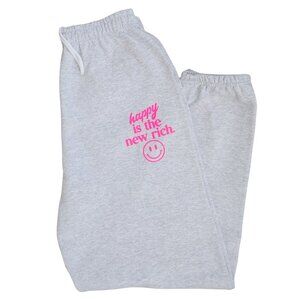 NWT Happy is the New Rich Smiley Face Sweatpants